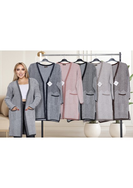 Diz Boy Sakal (Yumoş) Iplik Ceket -Iki Cepli Triko Kazak Yeni Sezon Şıklığı indirimleri