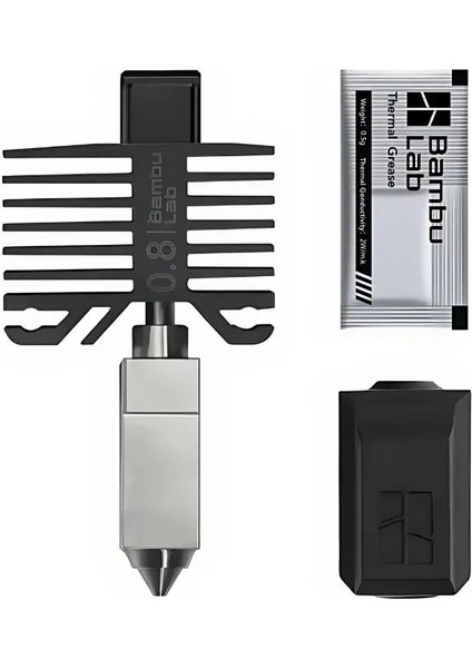 3D Yazıcı Sertleştirilmiş Çelik 0.8 Nozul Tertibatı Sıcak Ucu [x1/p1 Serisi Için]