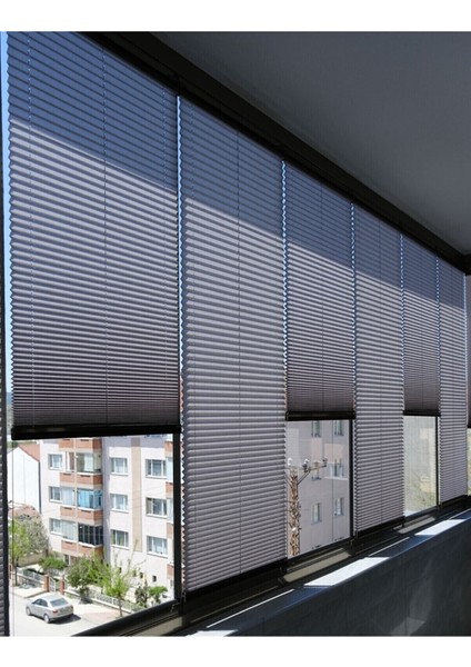 Plise Katlanır Cam Balkon Perdesi - Ofis Perdesi - Mutfak Perdesi - Salon Perdesi Antrasit fiyatları