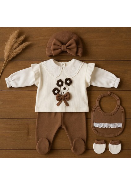 Mini Cayzen Kız Bebek Hastane Çıkışı Papatya Nakış Işlemeli Fisto Detaylı Yenidoğan 5li fiyatları