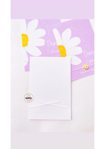 Papatya Temalı Doğum Günü Hediyesi Lila Şans Bilekliği 30 Adet modelleri