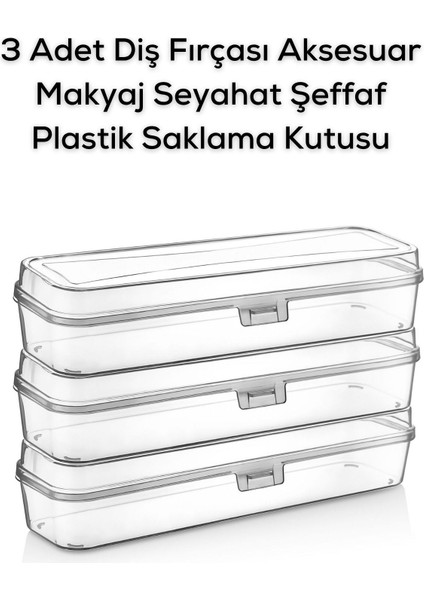 Mithra Life 3 Adet Diş Fırçası Aksesuar Makyaj Seyahat Şeffaf Plastik Saklama Kutusu MIT1238 fiyatları
