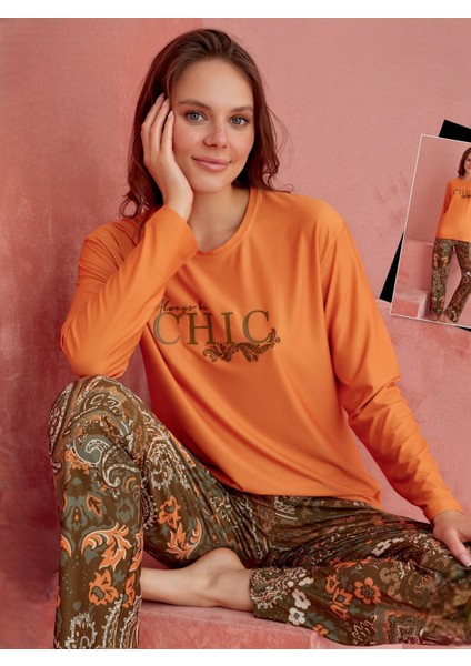 1181-3 Marla Turuncu Pijama Takım