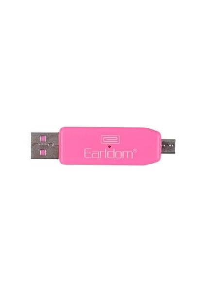 ET-OT05 Micro USB Çevirici ve Kart Okuyucu Pembe