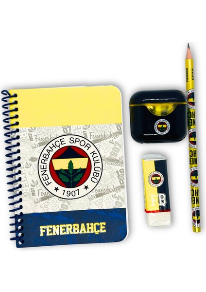 Fenerbahçe Lisanslı Taraftar Kırtasiye Seti – Lisanslı Spiralli Defter, Kalem, Silgi ve Kalemtraş – Sarı Lacivert Okul ve Ofis Seti