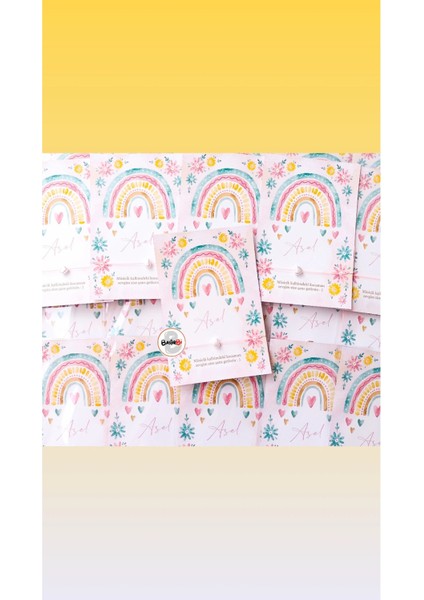 Gökkuşağı Temalı Doğum Günü Hediyesi Şans Bilekliği 30 Adet