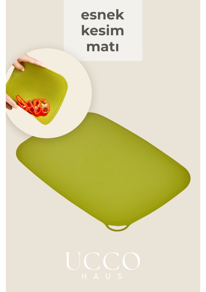 Esnek Kaymaz Kesim Matı 23X34 cm | Bıçak Dostu Pratik Doğrama ve Taşıma Altlığı Sunumluk