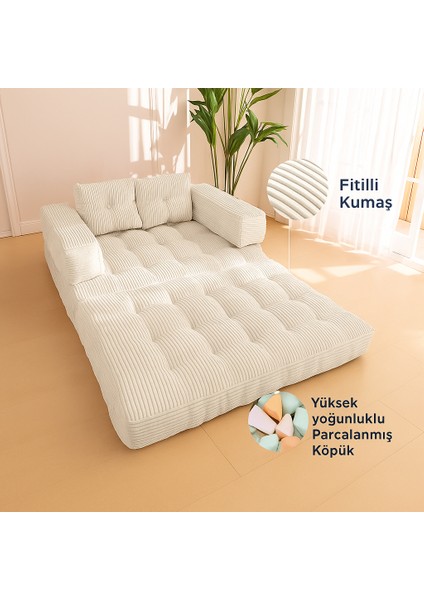 Kapri Krem Yeni Nesil Yatak Kanepe Koltuk Pati Dostu Kadife Kumaşlı fiyatları