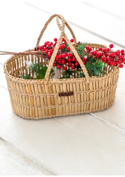 El Yapımı Doğal Hasır Kulplu Sepet – 43X22X18 cm | Piknik Sepeti, Hediye Sepeti ve Organizer Düzenleyici | Dekoratif Çok Amaçlı Sepet fırsatları
