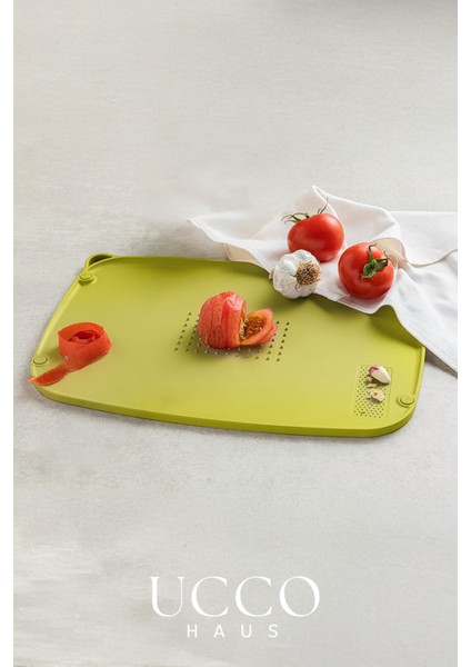 Çift Taraflı Kaymaz Kesme Panosu | Rendeli, Et, Sebze ve Meyve Pratik Plastik Kesme Tahtası Mutfak