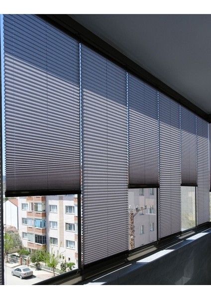 Plise Katlanır Cam Balkon Perdesi - Ofis Perdesi - Mutfak Perdesi - Salon Perdesi Antrasit fiyatları