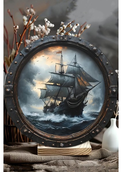 Dekoratif Uv Baskılı Mdf Duvar Süsü – Yelkenli Gemi Tasarımı – 33X33 cm & 20X20 cm DT129 modelleri