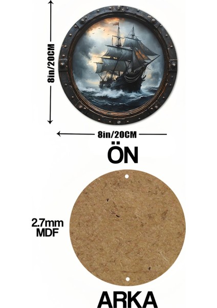 Dekoratif Uv Baskılı Mdf Duvar Süsü – Yelkenli Gemi Tasarımı – 33X33 cm & 20X20 cm DT129 indirimleri