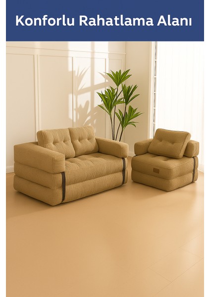 Kapri Bej Yeni Nesil Yatak Kanepe Koltuk Pati Dostu Kadife Kumaşlı fiyatları