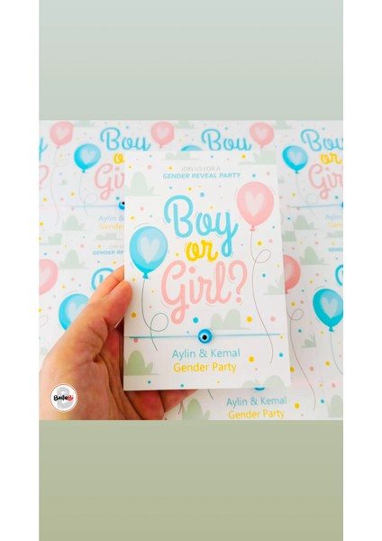 Cinsiyet Partisi Gender Party Davetiyesi 30 Adet