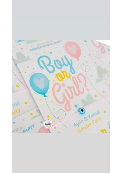 Cinsiyet Partisi Gender Party Davetiyesi 30 Adet fiyatları