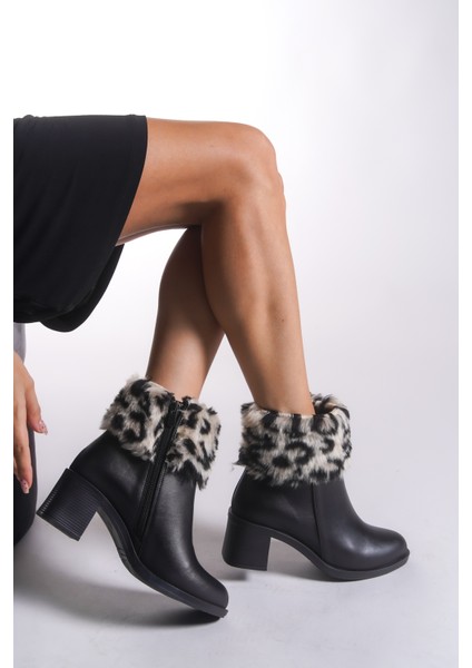 Rielradh Kadın Kürk Detaylı Topuklu Bot 0012501