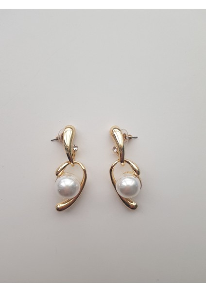 Incili Sarmal Altın Kaplama Küpe