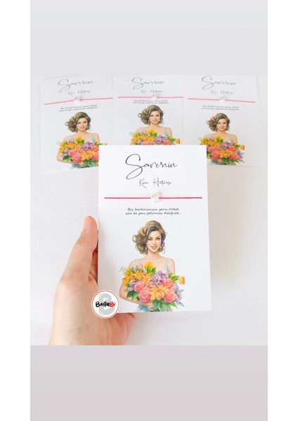 Kına Gecesi Hatırası Kalp Inci Bileklik 50 Adet