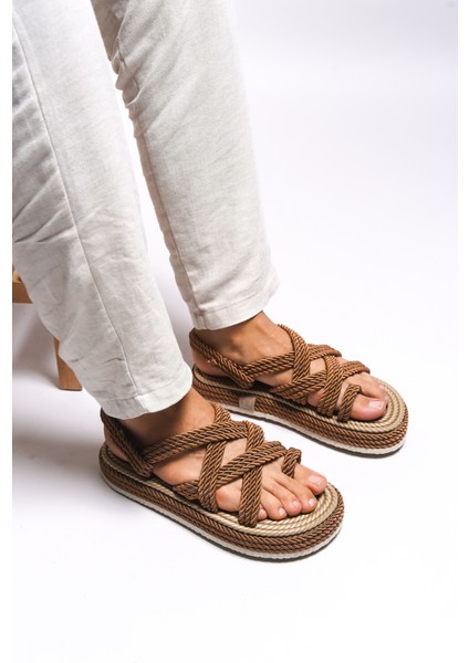 Erkek Sandalet Rahat Kullanım İçin Özel Tasarım Keten Malzeme İle