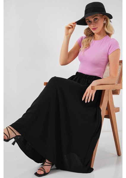 Uzun Ayrobin Siyah Kadın Etek 8050 modelleri