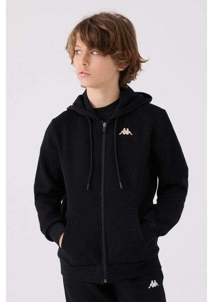 Kapüşonlu Siyah Erkek Çocuk Sweatshirt 361W1LW