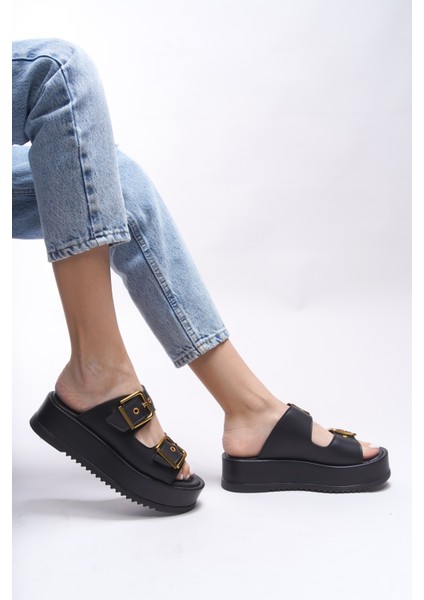 Winledha Kadın Çift Tokalı Terlik 001278 indirimleri