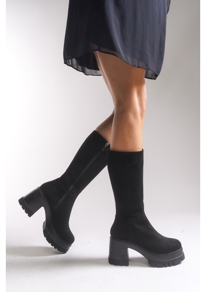 Lvamel Kadın Diz Altı Topuklu Çizme 0012501 modelleri