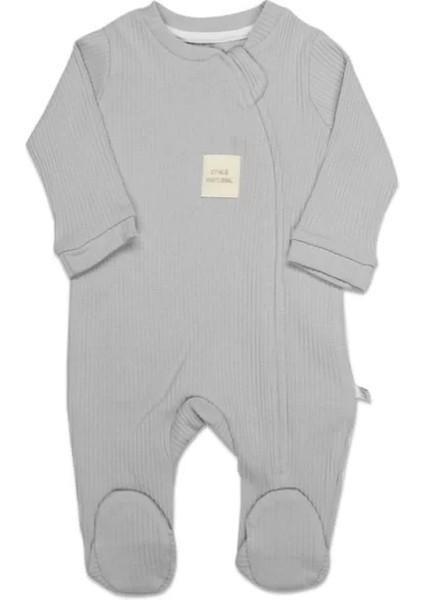 Bistyle Style Natural Fermuarlı Bebe Tulum 15115 Gri
