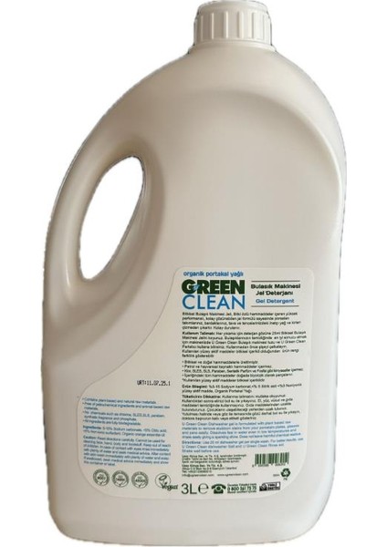 Green Clean Bulaşık Mak. Jel Deterjan 3 L ve Rosie Pamuk Hediye