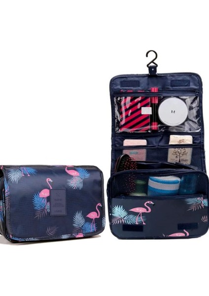 Flamingo Desenli Çok Amaçlı Makyaj Seyahat Çantası (Organizer)