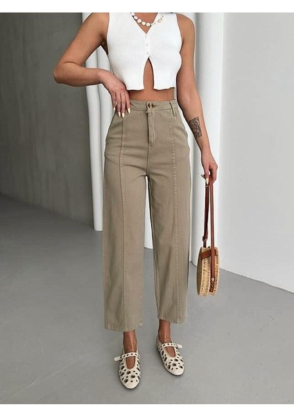 Çizgi Detaylı Gabardin Pantolon