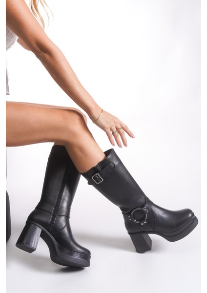 Iohlartha Kadın Tokalı Topuklu Çizme 00121515 modelleri