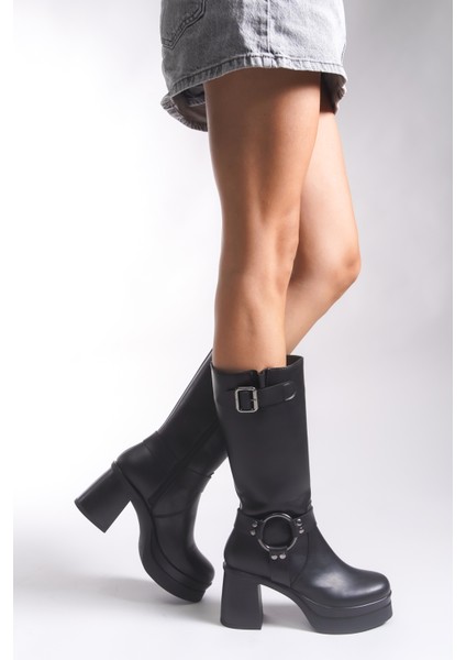 Iohlartha Kadın Tokalı Topuklu Çizme 00121515 fırsatları