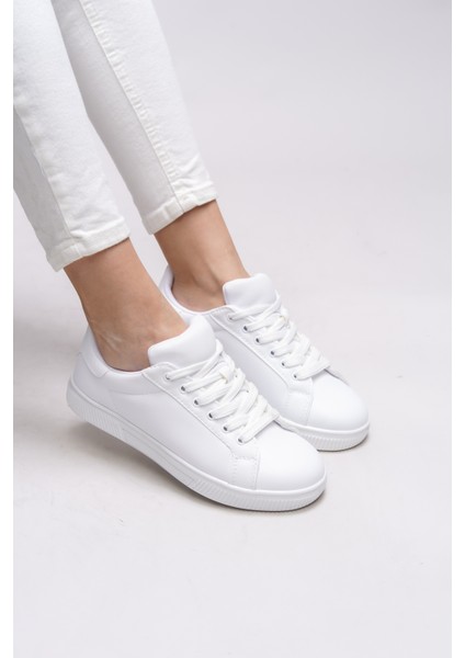 Kadın Sneaker Düz Taban Beyaz Renk Şık Tasarım ile Günlük Kullanım İçin fiyatları