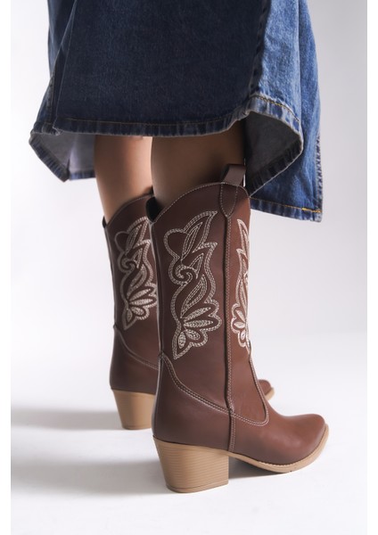 Qiraveth Kadın Western Kısa Çizme 001250061 indirimleri