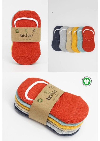 Bistyle 6'lı Mix Babet Çorap 30101 Kiremit