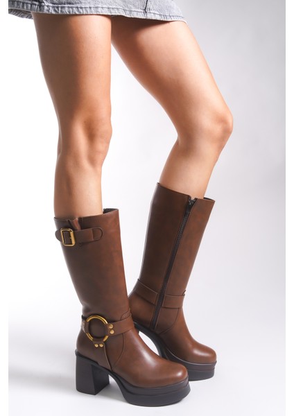 Iohlartha Kadın Tokalı Topuklu Çizme 00121515