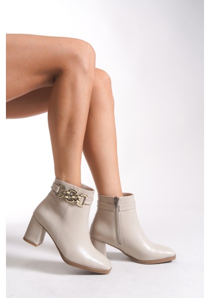 Kadın Zincir Detaylı Topuklu Bot 00121060