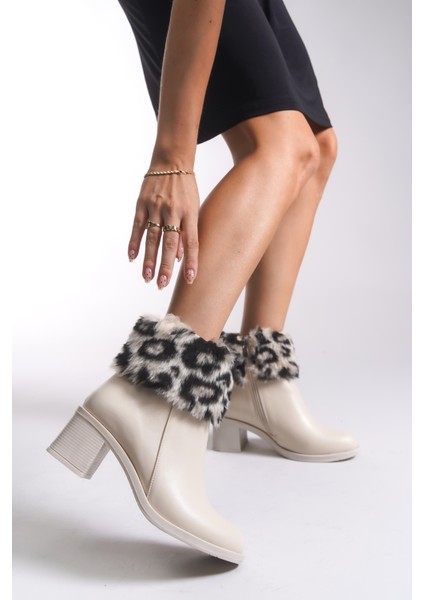 Rielradh Kadın Kürk Detaylı Topuklu Bot 0012501