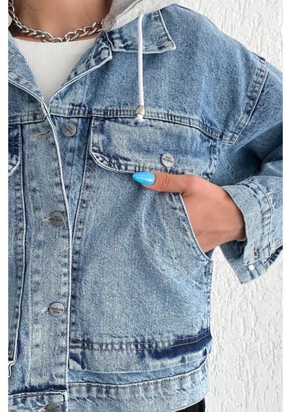 Kadın Çıkarılabilir Kapüşonlu Cepli Denim Ceket – Astarsız & Çok Amaçlı Kullanım fırsatları