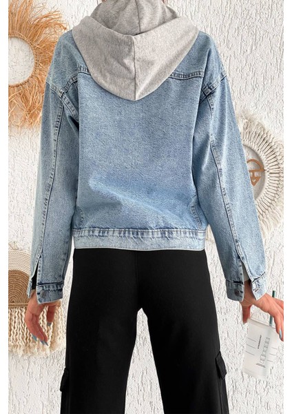 Kadın Çıkarılabilir Kapüşonlu Cepli Denim Ceket – Astarsız & Çok Amaçlı Kullanım indirimleri