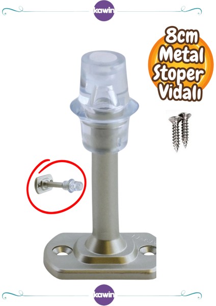 8 cm Metal Kapı Kolu Stoperi Tamponu Durdurucusu Tutucu Tutacağı Plastik Saten Kapı Stopu Silikonlu