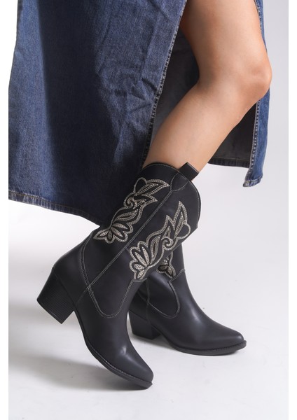 Qiraveth Kadın Western Kısa Çizme 001250061