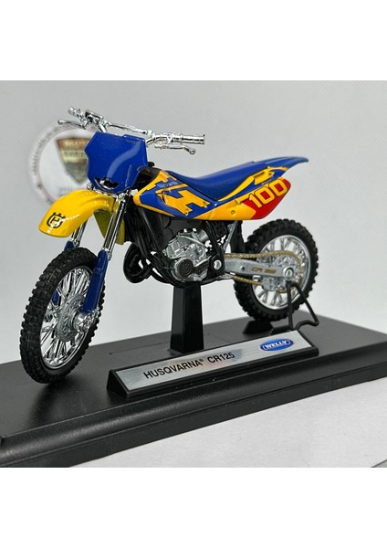 Husqvarna CR125 1:18 Diecast Maket Motor – Metal Model Motosiklet
