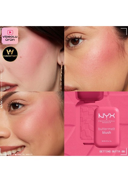 Nyx Proessional Makeup Buttermelt Blush Kremsi Pembe Pudra Allık -08 Getting Butta modelleri