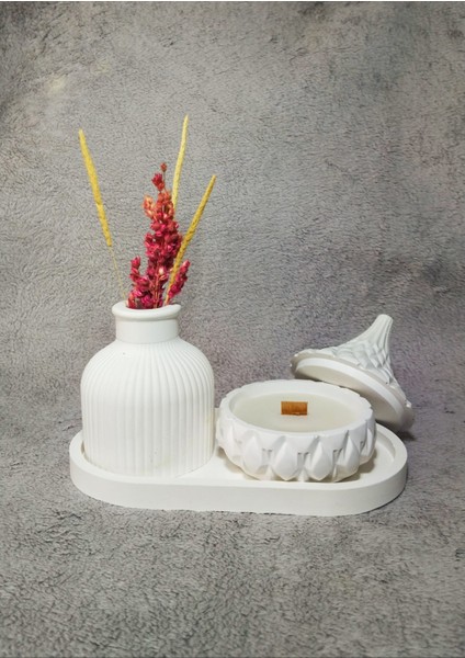 Dekoratif Vintage Vazo Mumluk Set 3 Parça-Kokulu Mum Şık Objeler