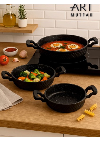 3’lü Döküm Sahan Seti | 18-20-22 cm