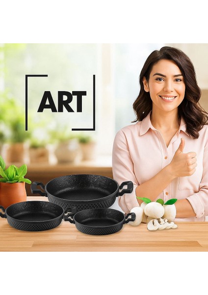 3’lü Döküm Sahan Seti | 18-20-22 cm fiyatları