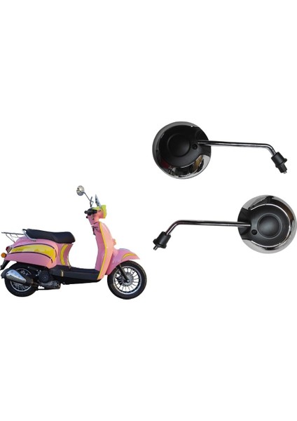 Monero Motosiklet Ayna Takımı Nikelajlı - Falcon Turtle 50CC